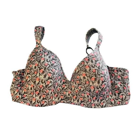 Izod Floral Print Underwire Bra 42DD Adjustable Straps & Back Hook‎ Closure - Picture 1 of 7